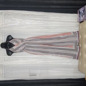 2/$25 Fire Los Angeles Pastel Boho Wide Leg Halter Top Jumpsuit Romper SzS